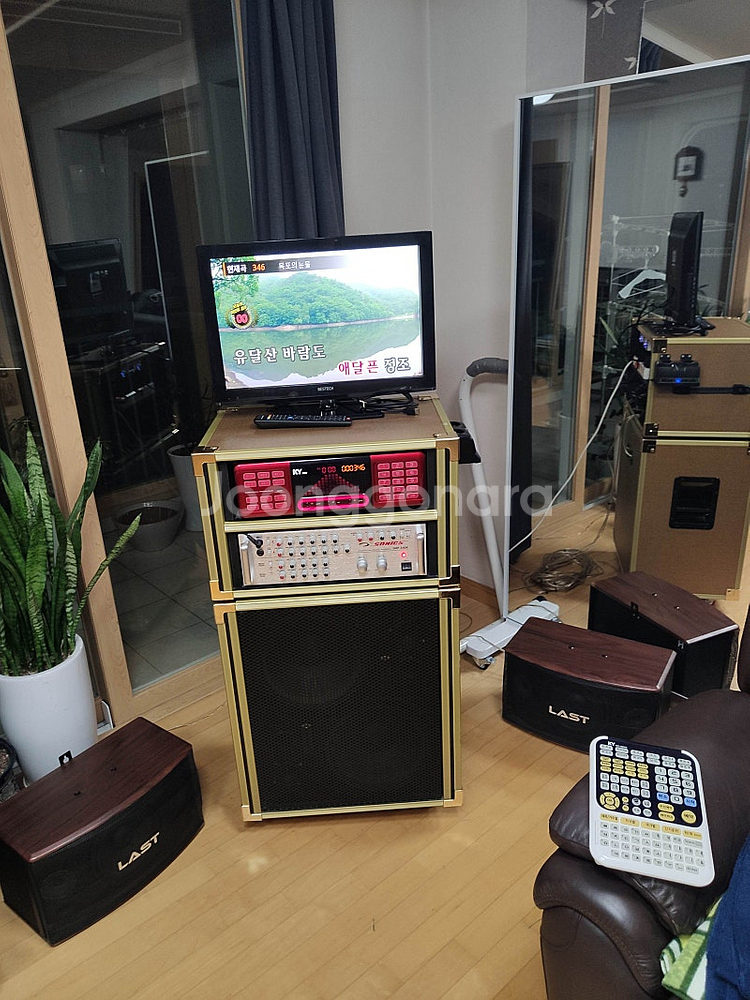 금영 노래방 기계 반주기 앰프 우퍼 스피커 무선마이크2...--0