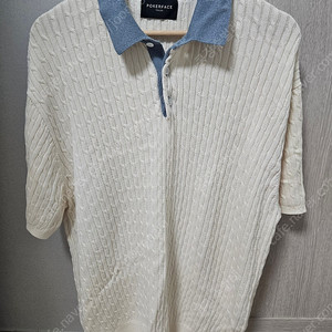 포커페이스 케이블 럭비 니트 CABLE RUGBY HALF SLEEVE KNIT IVORY/SODA
