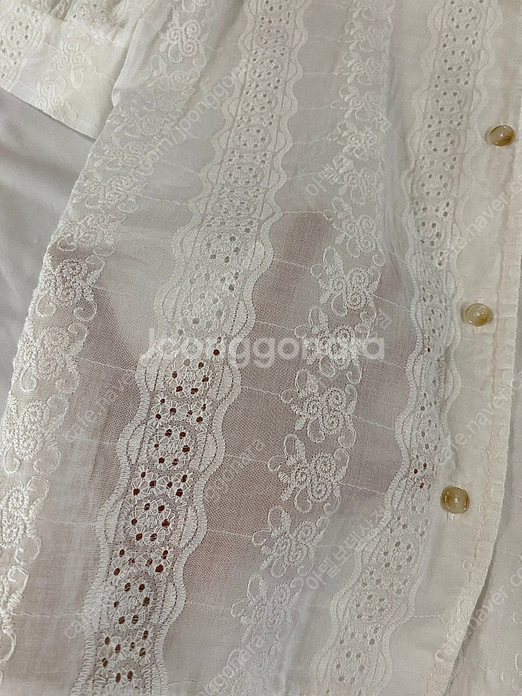[F] 올리브데올리브 볼륨 소매 카라 아일렛 펀칭 자수...--3