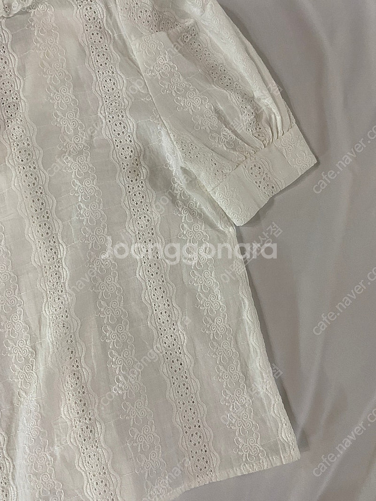 [F] 올리브데올리브 볼륨 소매 카라 아일렛 펀칭 자수...--6