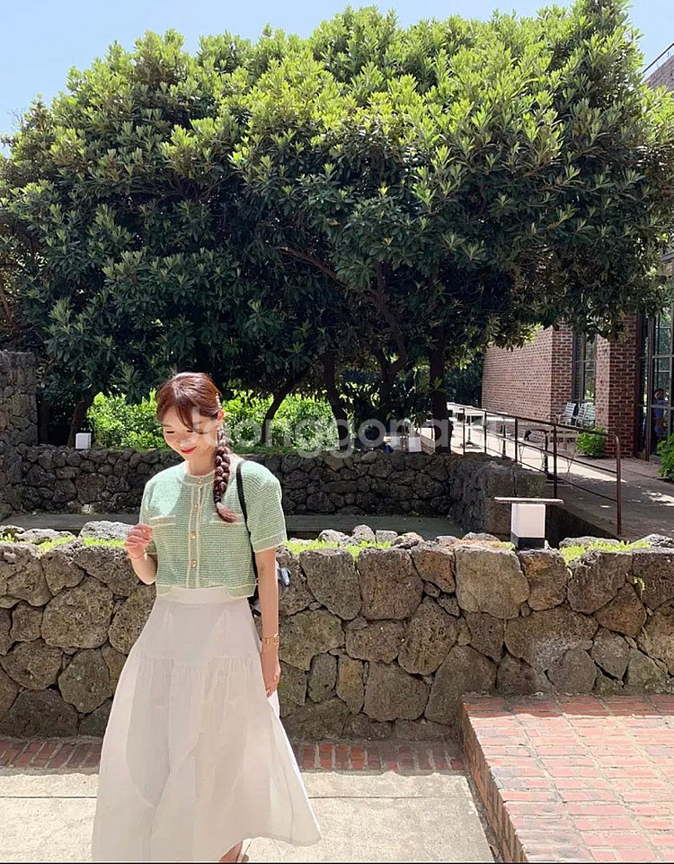바이씨니 제작 샤트위드 가디건 그린 Free 미개봉 팝...--2