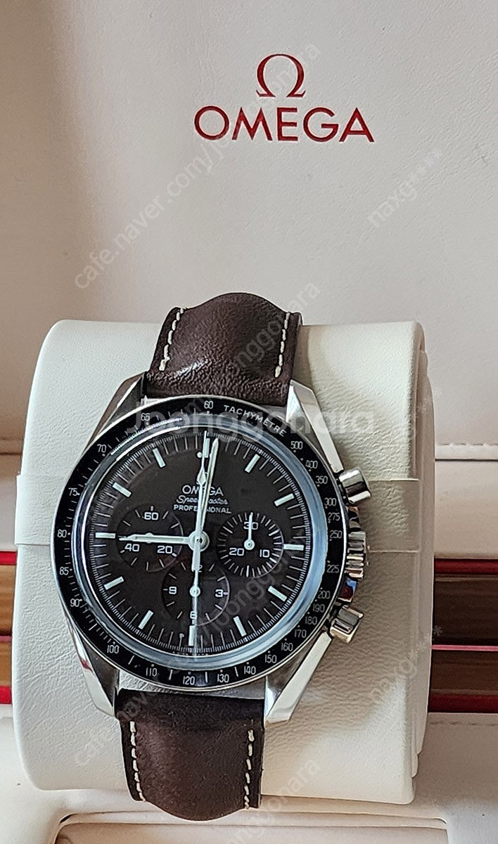 오메가 스피드마스터 문워치 사파이어 초코 브라운 다이얼 + 정품 레더스트랩, 클래스프(최종가격)--1