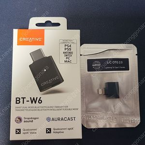 크레이티브 bt-w6과 audirect 라이트닝 otg젠더 일괄