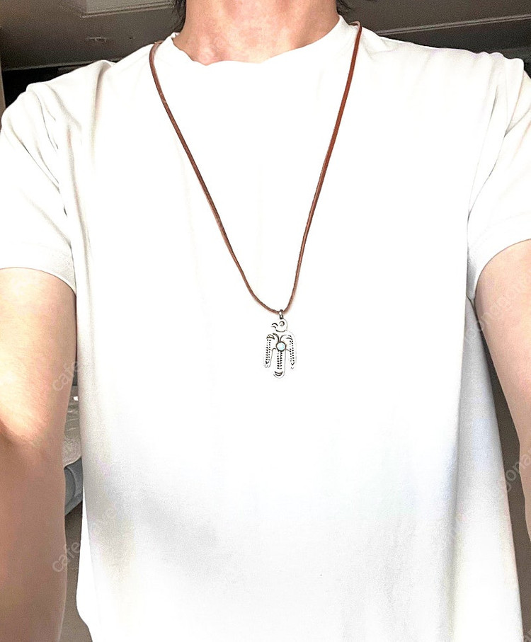 빈티지 나바호 인디언 썬더버드 터키석 실버 목걸이--2