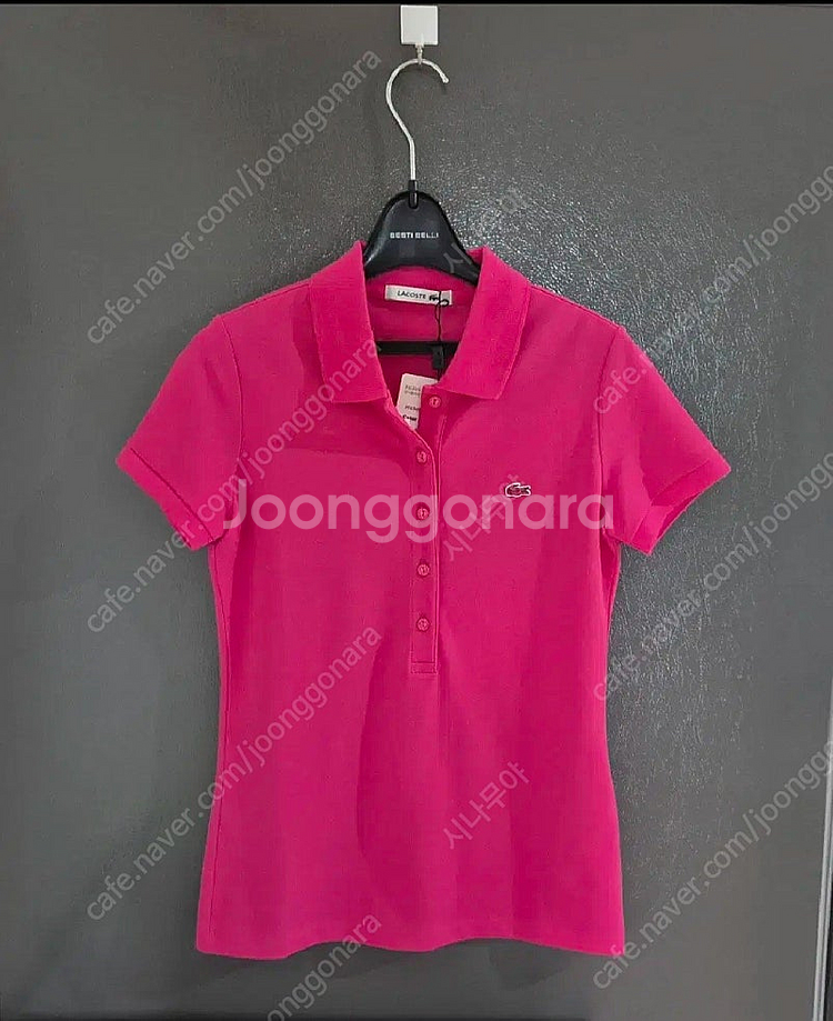 (새상품)라코스테 슬림핏 반팔 셔츠 90호--0
