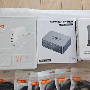 Toocki GaN 100W 데스크탑 초고속 충전기,330W USB C GaN 10포트 충전기,320W GaN 충전기 USB C 8포트 PD 충전기, CtoC 100W 2m 케이블