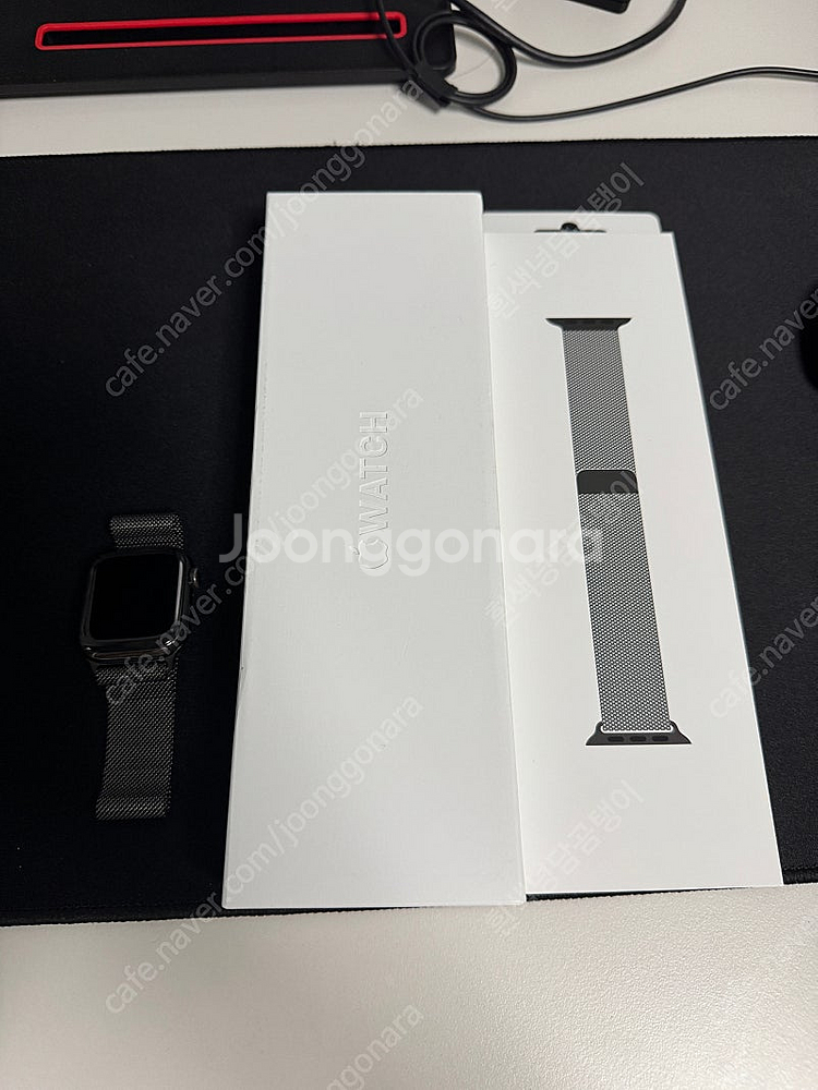 애플워치 9 41mm 스테인리스 스틸 그라파이트 + 정...--5