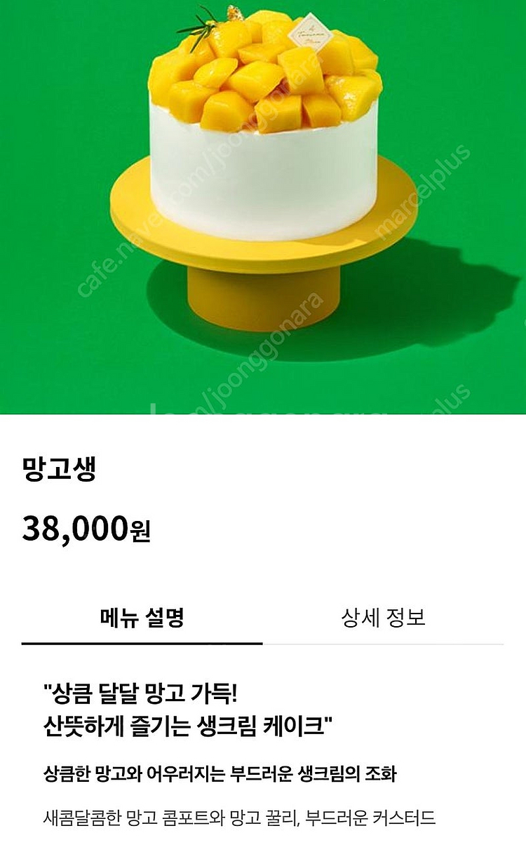 투썸 망고생 케이크--0