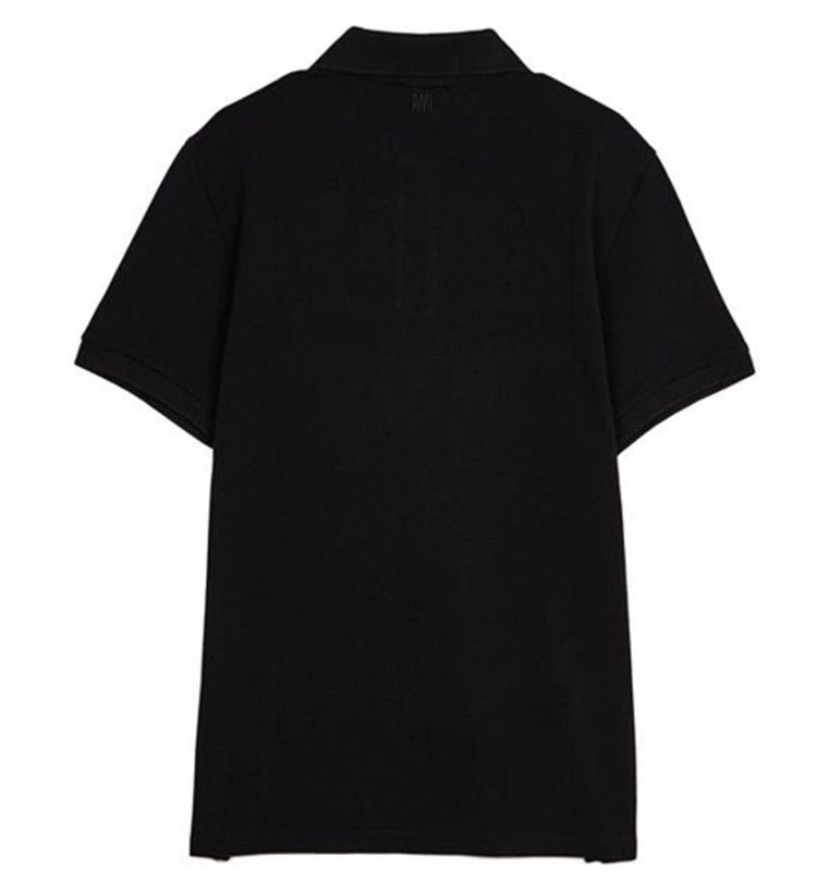새상품 정품 아미(Ami) '25 SS' 남.여공용 스몰하트로고 반팔 폴로 PK 카라티 블랙/화이트 전사이즈 이미지