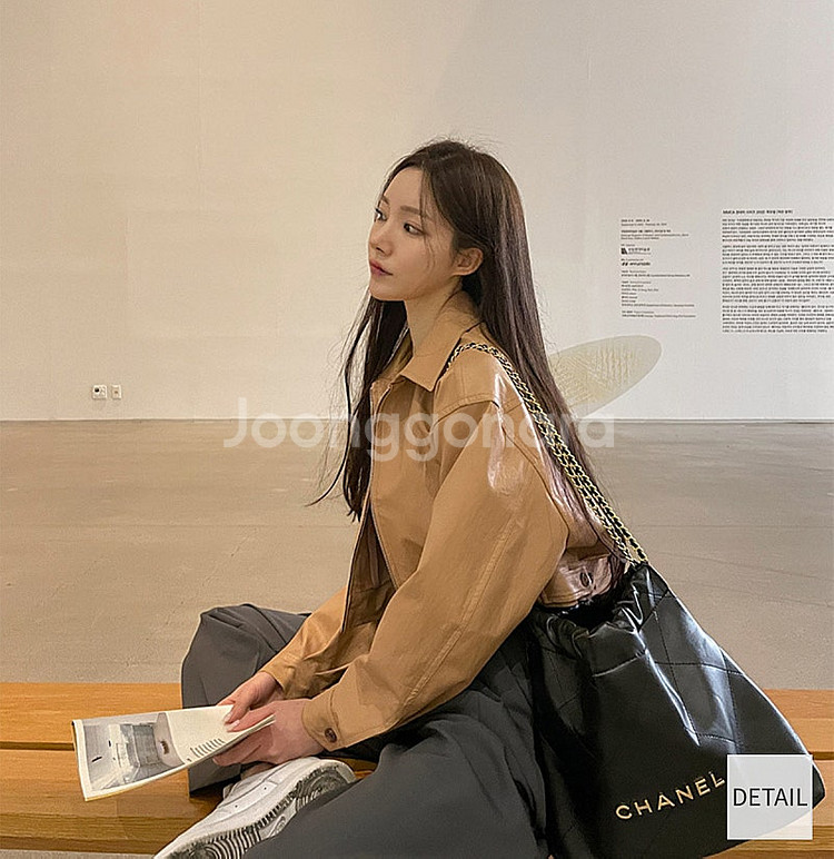 새거* 메이빈스 얼빈 크롭 페이크 비건 레더 가죽 자켓...--0
