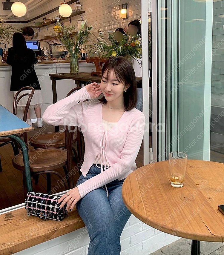 아스띠에 앙쥬 스트링 가디건(베이지,핑크)--0