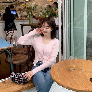 아스띠에 앙쥬 스트링 가디건(베이지,핑크)