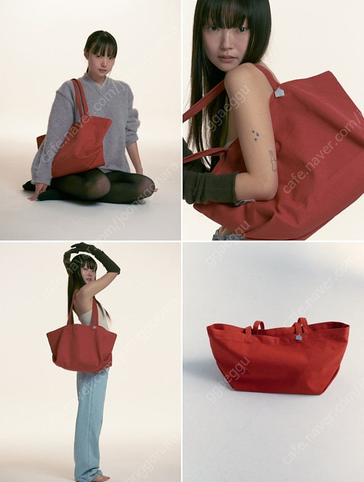 베뉴먼트 코티드 캔버스 쇼퍼백 칠리 이미지