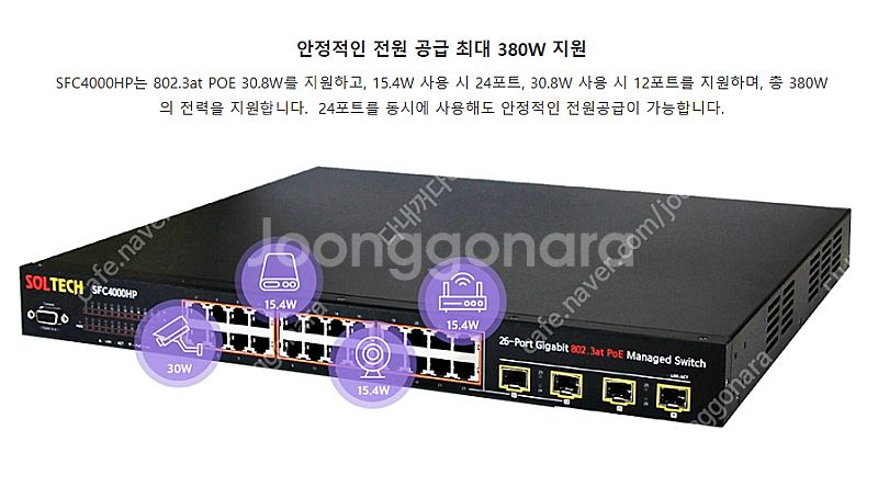 SOL TECH 스위치 POE 허브 - SFC4000H...--4