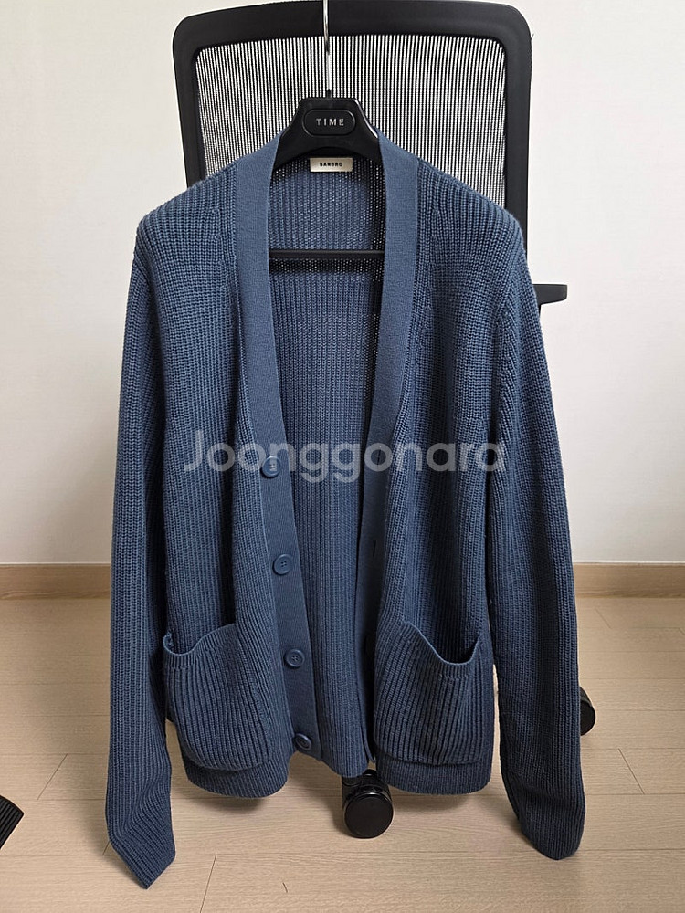 [정품] 산드로옴므 22fw 블루 그레이 컬러 가디건 ...--0