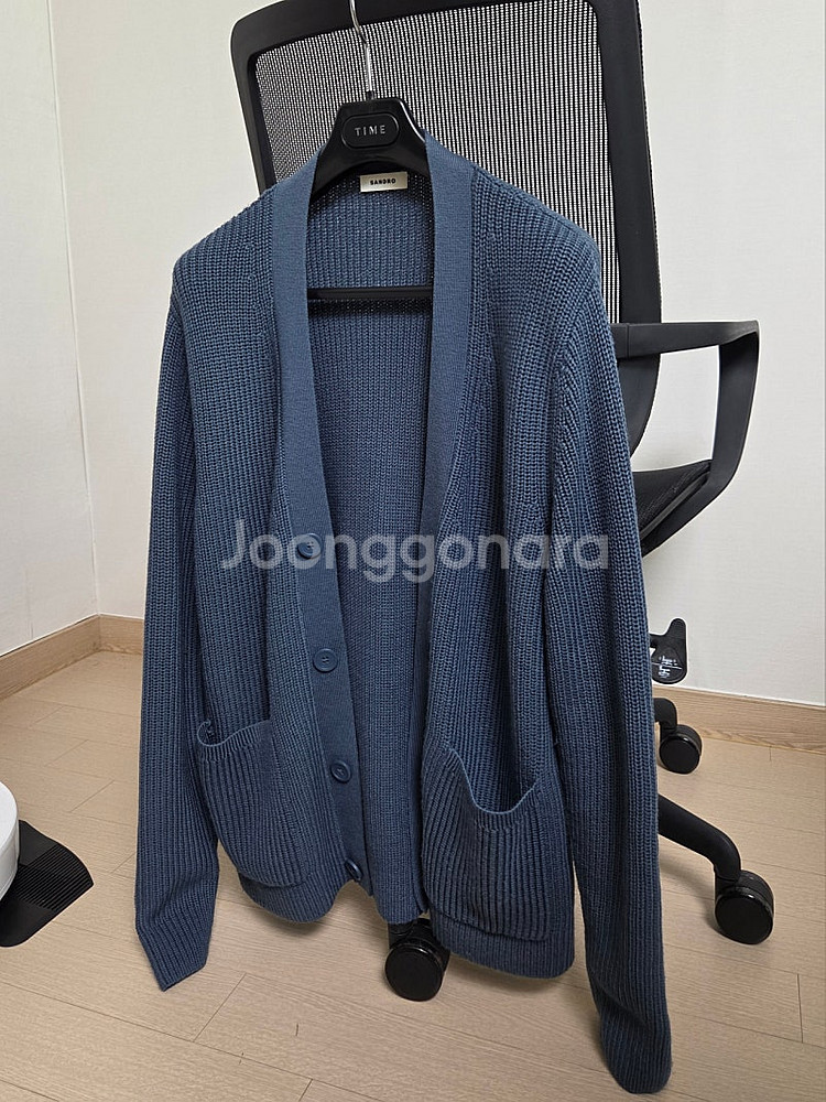 [정품] 산드로옴므 22fw 블루 그레이 컬러 가디건 ...--1