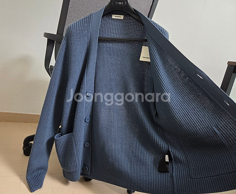 [정품] 산드로옴므 22fw 블루 그레이 컬러 가디건 ...--3