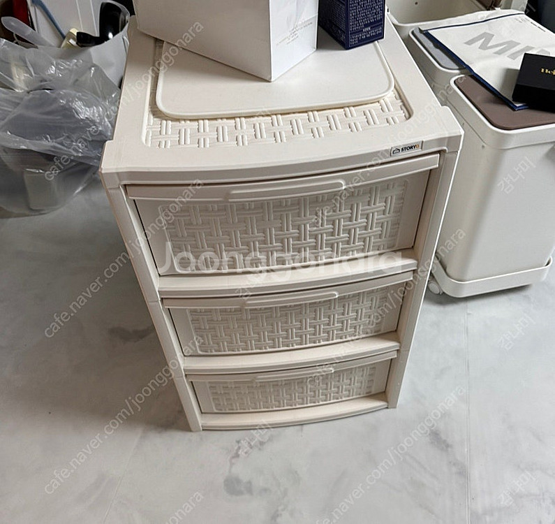 보네드 라탄 플라스틱 서랍장 드레스룸 옷 서랍장 틈새 3단 슬림형--3