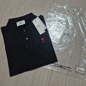 쿨거래시 8만3천택포! 미착용 새제품 정품 아미 스몰하트 PK 폴로카라 티셔츠 공용
