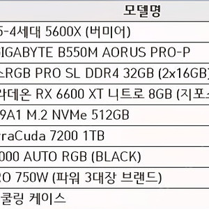 5600x 6600xt 데스크탑 컴퓨터 팝니다.