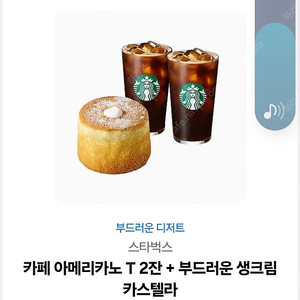 스타벅스 카페 아메리카노 T 2잔 + 부드러운 생크림 카스텔라