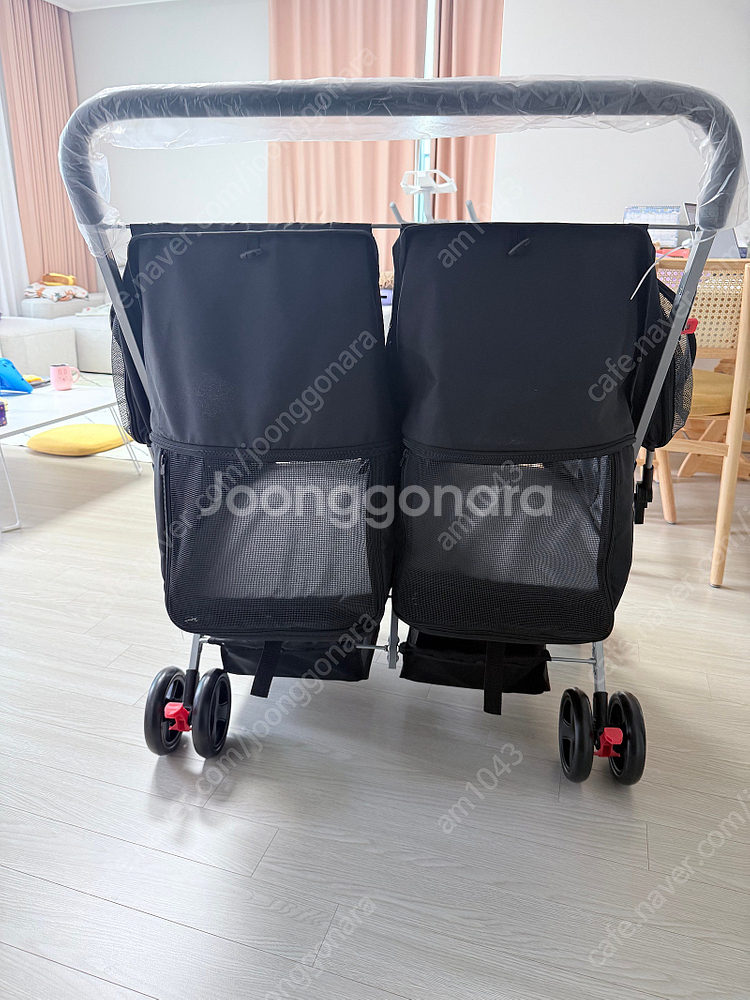 강아지 유모차 쌍둥이 더블 미사용 새상품 95000원에...--6