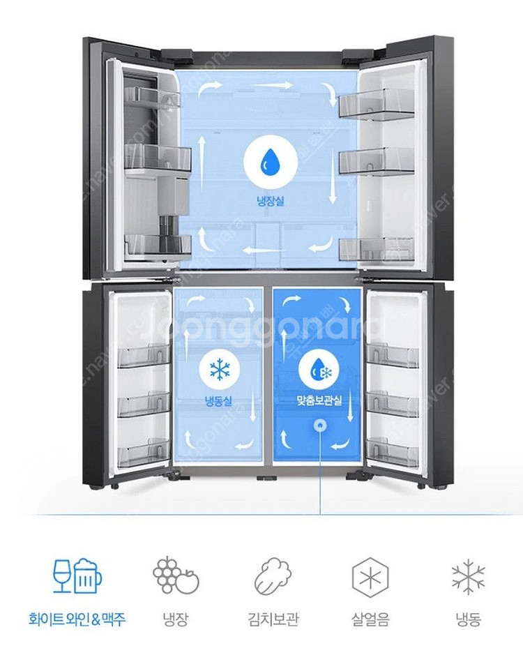 삼성 비스포크 4도어 냉장고 875L 새틴베이지 RF85C90F1AP 23.08 제조--4