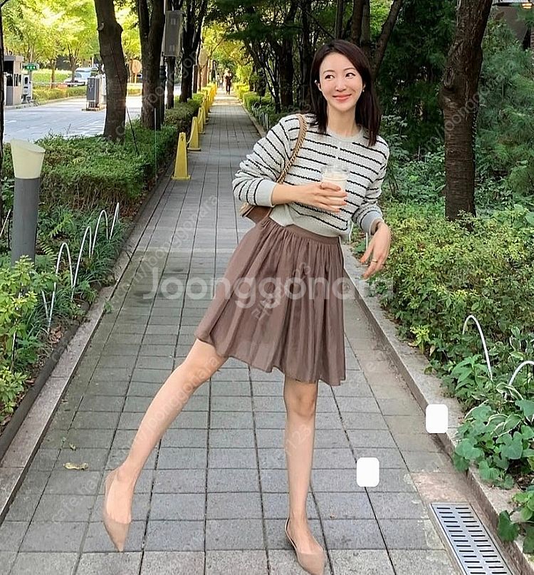 아스띠에 도브큐롯스커트 브라운 여름 주름스커트 치마바지...--0