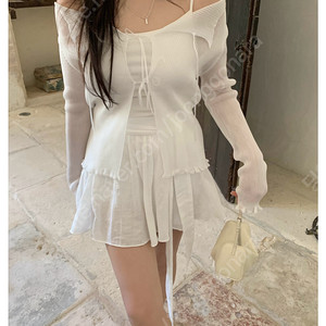 리즈 샤인 프릴가디건 아이보리