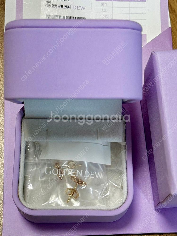 골든듀 펄시피아 쁘띠 귀걸이 로즈골드 새제품--0