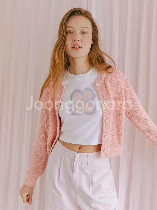 에트몽 color blend cardigan 코랄핑크 ...--1