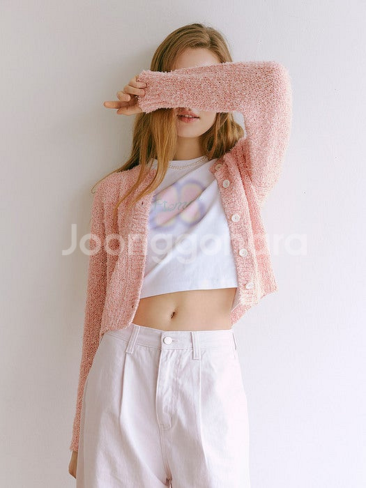 에트몽 color blend cardigan 코랄핑크 ...--2