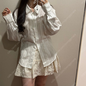 위드아웃썸머 아뜰리에 펀칭 아일렛 고퀄 벌룬소매 퍼프 블라우스 셔츠