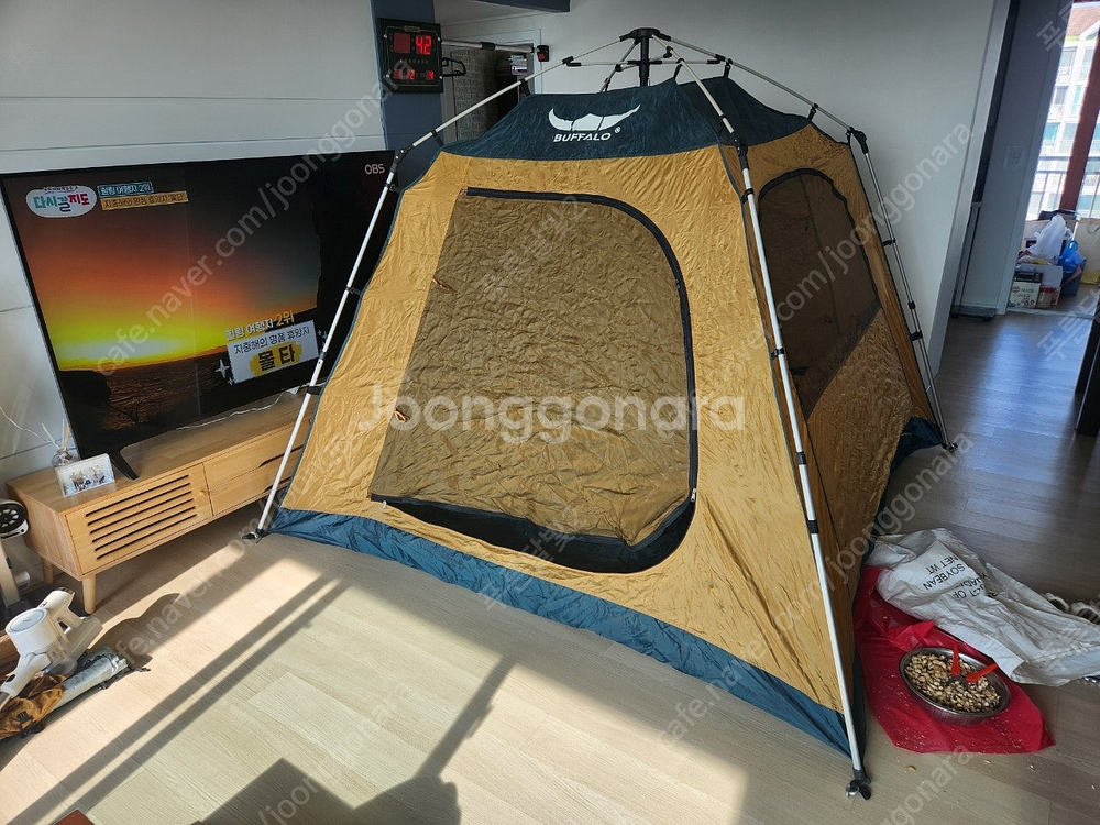 7인용 버팔로 오토 원터치 7인용 텐트 + 바닥 깔개 ...--2