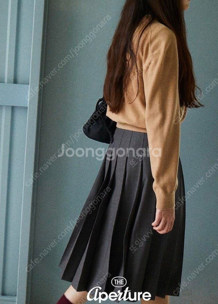 디애퍼처 플리츠스커트 그레이m--0