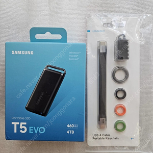 삼성전자 포터블 SSD T5 EVO 4TB 외장 SSD 신동품 풀박스+Hagibis USB 4.0 썬더볼트 키체인 케이블 미개봉 새제품 이삿짐 정리중으로 다른것도 판매하니 필요