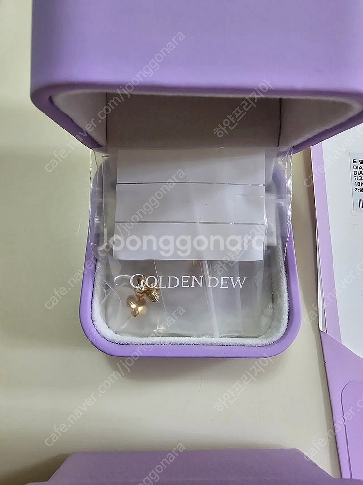 골든듀 펄시피아쁘띠1(옐골) 파베 귀걸이(새상품)--1