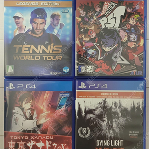 [PS4 중고] 테니스 월드 투어, 페르소나5 택티카, 도쿄 재너두 eX+, 다잉 라이트 인핸스드 에디션 팝니다.