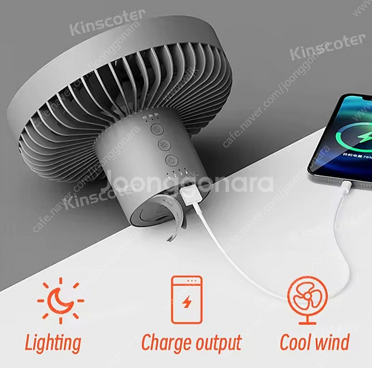 Kinscoter 캠핑 팬 충전식 10000mAh- 새...--4