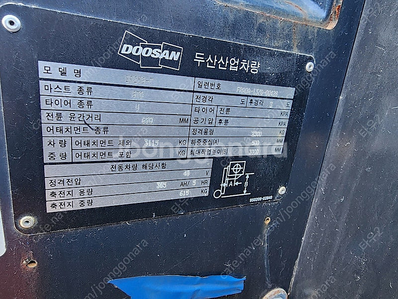 두산 2.5톤 입승식 전동지게차--0