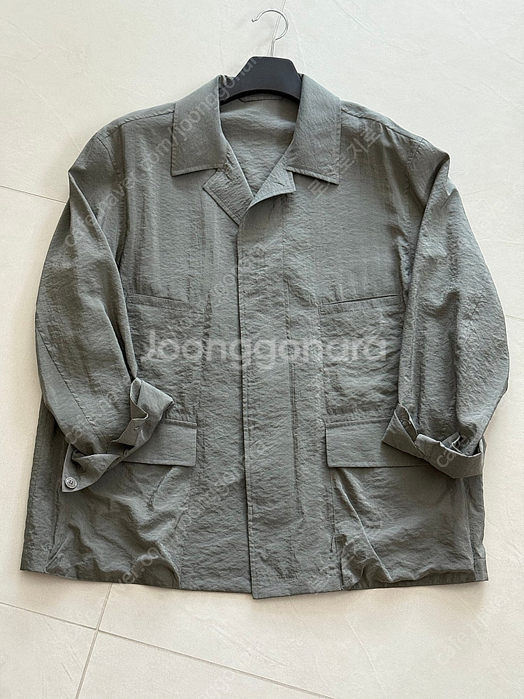 [48] 24ss 르메르 드라이실크 4포켓 오버셔츠자켓 - 애쉬그레이--0
