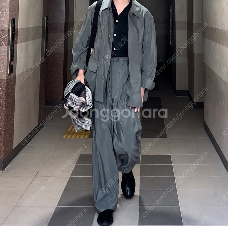 [48] 24ss 르메르 드라이실크 4포켓 오버셔츠자켓 - 애쉬그레이--1