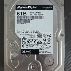 WD BLACK HDD 6TB 팝니다