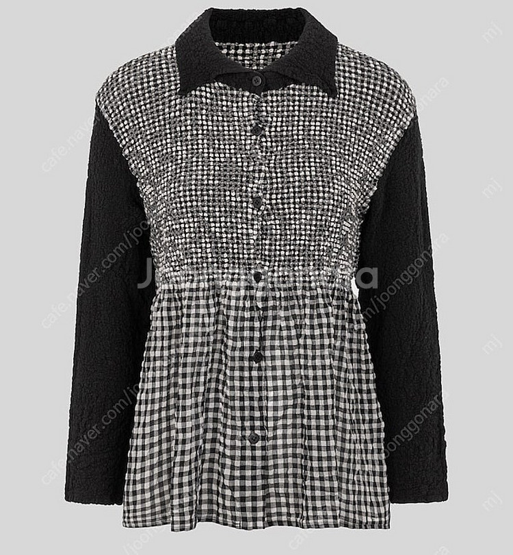 이세이미야케 미 깅엄체크 컬리 플라워 가디건 (새상품)--0
