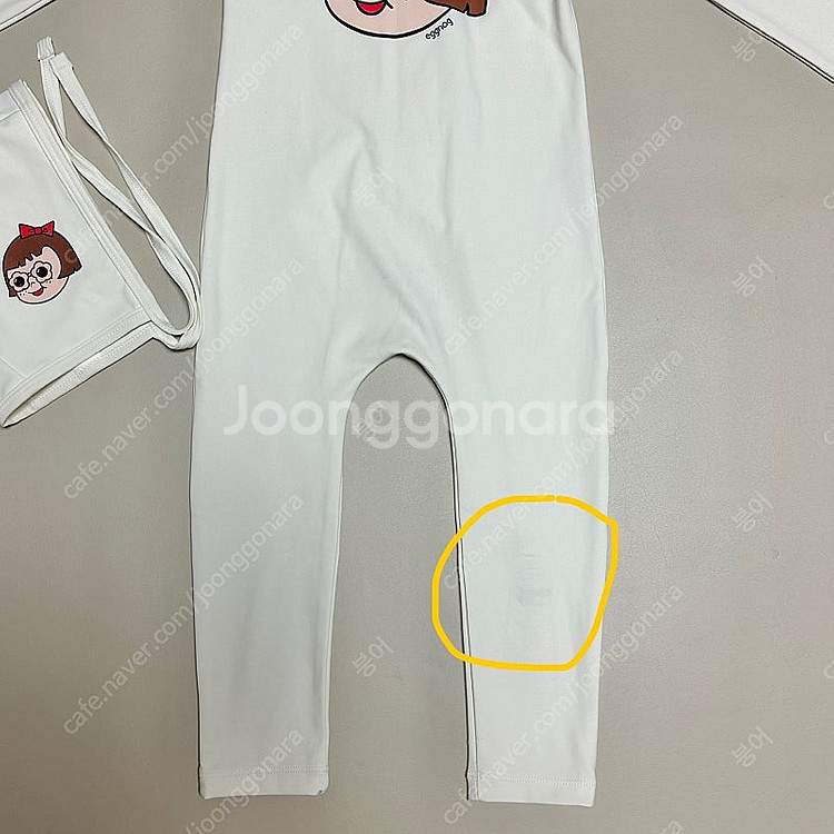 [일반택포] 에그녹 크림LA제니 래쉬가드+수모 4y--3