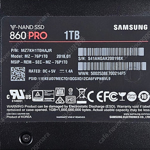 삼성 SSD 860 PRO 1TB 1테라 판매합니다.