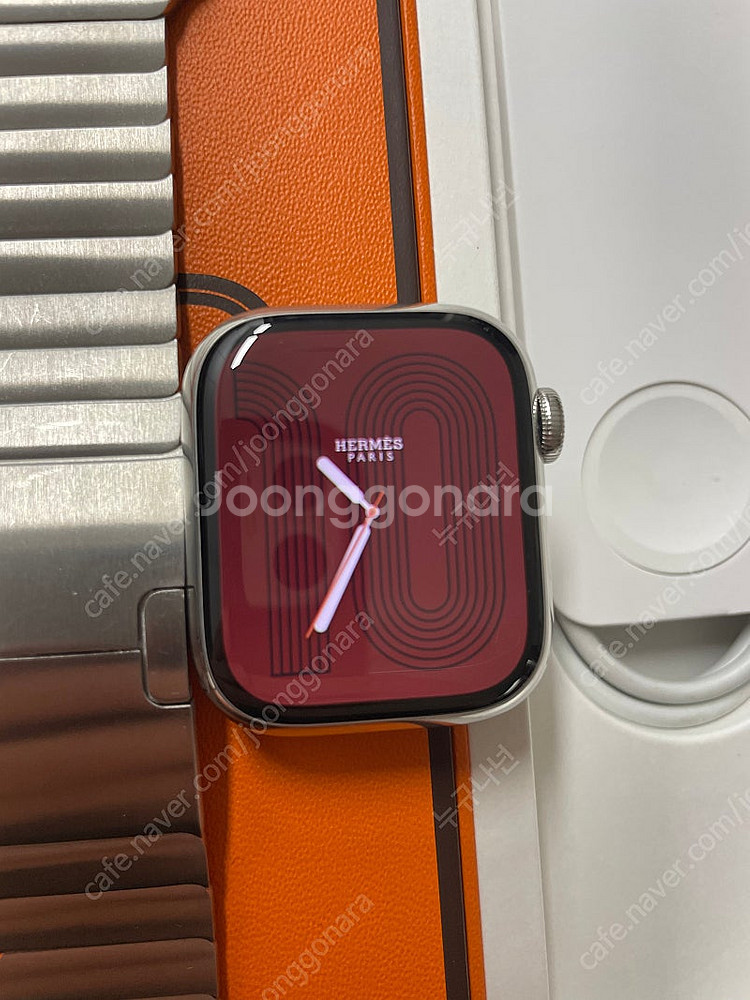 애플워치7에르메스 실버 41mm 액정무기스--1