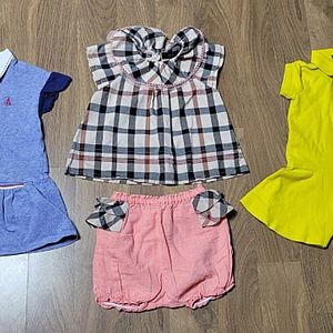 여아2T/90사이즈) 닥스키즈 상하벌세트+폴로 원피스+빈폴 원피스 ㅡ3벌