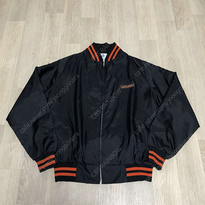 [29,000] (L) 90's MADE IN U.S.A 유니버셜 지퍼 ILGWU 블랙 오렌지 새틴 바시티 자켓 스타디움 점퍼