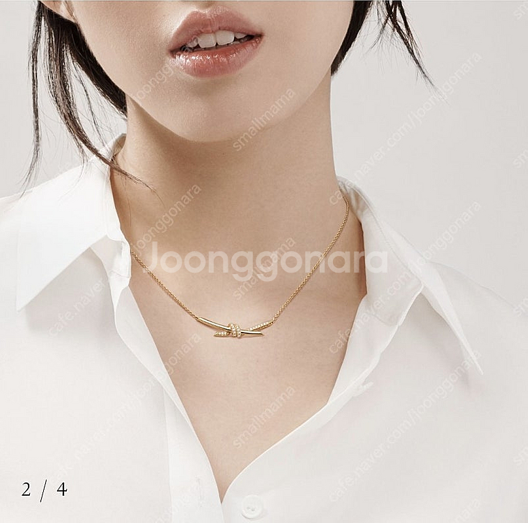 티파니 노트 목걸이.하프다이아 옐골--1